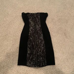 Bebe Strapless Zipper Dress